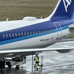 宮古空港に駐機中のNH88便