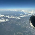 富士山と機体