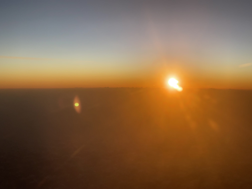 機上からの夕陽