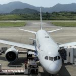 石垣空港に到着したNH91便