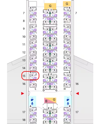 ANA公式サイト B777-300ERシートマップのスクリーンショット