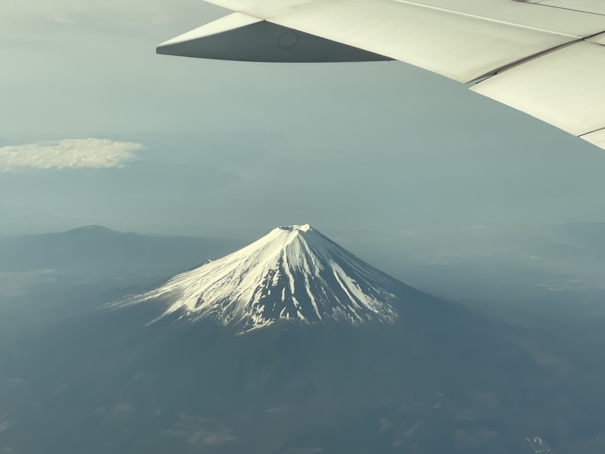 機内から見た富士山
