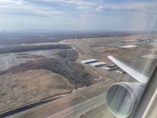 新千歳空港の離陸直後の外観