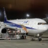 羽田空港に到着したNH264便