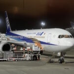 羽田空港に到着したNH264便
